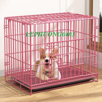 💥[FREESHIP]💥 Lồng Chuồng chó Và Mèo Sơn Tĩnh Điện Gấp Gọn 3 Kích Cỡ Nhiều Màu (Tặng kèm Khay Đen)