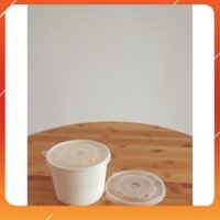 [FreeShip – Ly Giấy]
 Set 200 Tô Giấy 750ml Trắng Kèm Nắp 122mmPP |Kleur Paper Cup