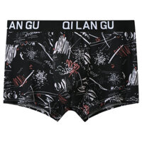 Freeship MAX Quần Lót, Sịp Boxer Mùa Hè Vải Bằng Lụa Cao Cấp, Quần Sịp Boxer Nam Họa Tiết Độc Đáo Co Giãn 4 Chiều - XL - Đen hoa