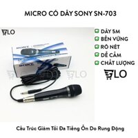 [FREESHIP] Mic Karaoke SN-703. MICRO Có Dây, MIC Karaoke SONY SN-703 Dây dài 5m CHO LOA BLUETOOTH HÁT KARAOKE, LOA KÉO
