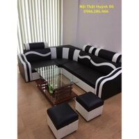 FREESHIP NT Hà Nội Bộ bàn ghế sofa da màu đen/trắng (chọn màu tùy ý)