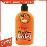 (FREESHIP+QUÀ+CHUẨN AIR) Sữa tắm gội cho bé - Healthy Care All Natural Paw Paw Baby 500ml xách tay ÚC