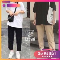 [FREESHIP ]Quần Baggy Nam Nữ KAKI Ống Suông Unisex - Kiểu quần kaki nam nữ thun vải đen