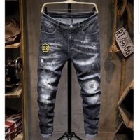 [FREESHIP] Quần Jean Nam Chất Bò VNXK AD303LJ Xám Wash Họa Tiết Cao Cấp Mẫu Trend Mới