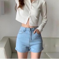 [Freeship ]  Quần Short Đùi Jean Nữ Cạp Cao