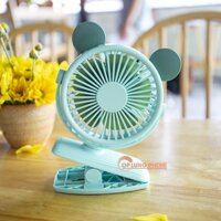 (FREESHIP) Quạt tích điện Mini kẹp bàn có đèn hình thú Diandi - Quạt kẹp Mini 3 chế độ gió cực mát TSTD