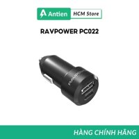 [FreeShip] - Sạc ô tô RAVPower 2 cổng 24W 4.8A RP-PC022 có USB Type C