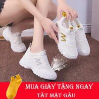 [FreeShip] [Sale khô máu] 𝐗Ị𝐍 𝐍𝐇Ấ𝐓 Giầy nữ 😍 [FreeShip Từ 99k]GIÀY SNEAKERS NỮ ĐỘN ĐẾ /GIÀY THỂ THAO TRẮNG CHỮ M mở