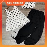 [FREESHIP] Sét áo chấm bi quần thụng