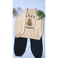 [FREESHIP] Sét Bộ nỉ áo hình gấu kèm quần bom