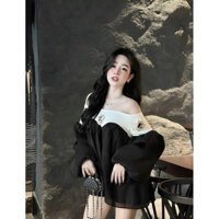 [FREESHIP] Set thiết kế thời trang nữ áo voan trễ vai tay phồng mix viền họa tiết có quần sooc đùi xinh xắn mang đi tiệc