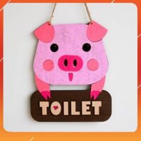 [FreeShip-Siêu độc đáo] Bảng gỗ Toilet lợn hồng/ Biển decor treo phòng trang trí nhà cửa - Nét riêng ấn tượng