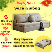 (FREESHIP) Sopha Giường Gấp Gọn, Sofa Giường 1m2 và 1m5, Giường Sofa Tích Hợp Ổ Sạc Điện Thoại