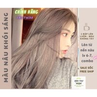 [FREESHIP] Thuốc nhuộm tóc NÂU KHÓI SÁNG - k Tẩy - 1 đập ăn ngay. Kèm trợ dưỡng - bao tay - bịt tai Jeny Thư Phạm
