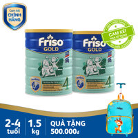 [FREESHIP TP.HCM & HN] Bộ 2 lon sữa bột Friso Gold 4 1.5kg dành cho trẻ từ 2-4 tuổi + Tặng 1 vali kéo cho bé - Cam kết HSD còn ít nhất 10 tháng [bonus]