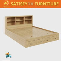 [FREESHIP TPHCM]Giường ngủ có kệ đầu giường STF thiết kế hiện đại 2 hộc kéo STF016