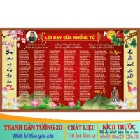 FreeShip Tranh dán tường 3D lời dạy khổng tử - Khổ lớn theo yêu cầu