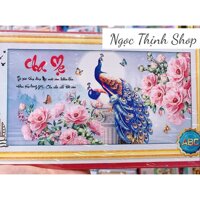 FreeShip từ 250K-Tranh đính đá ch mẹ đôi công Y8161-100x55cm