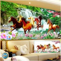 FreeShip từ 250K-Tranh gắn đá cao cấp Mã Đáo Thành Công Y8151- KT:(120x60)cm