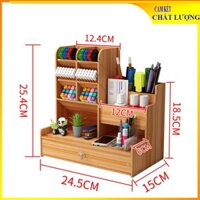 [FREESHIP] Tủ Kệ gỗ B17 đựng bút văn phòng phẩm có ngăn kéo B17 để bàn - Kệ Văn phòng phẩm KhaliK