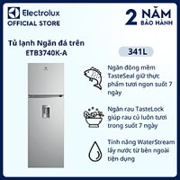 [Freeship] Tủ lạnh Electrolux Inverter ngăn đá trên có ngăn đông mềm 341 lít - ETB3740K-A - Lấy nước bên ngoài tiện dụng, khử mùi diệt khuẩn, nhiệt độ ổn định [Hàng chính hãng]