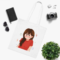 [Freeship] Túi Tote Vẽ Hình Chibi Thiết Kế Và In Theo Yêu Cầu Khoá Kéo Quà Tặng | Trouvaille