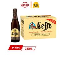 [FREESHIP + VC 40K] Bia Leffe Brune (Leffe Nâu) Thùng 24 Chai 330ml - Bia Thầy Tu Nhập Khẩu - Tặng Lốc 6