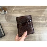 [FREESHIP] Ví Da Đà Điểu, Da Vảy Chân Độc Đáo, Màu Nâu Cánh Gián - Dáng Đứng Sang Trọng | LEE Leather