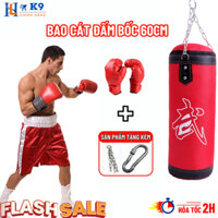 [FREESHIP] Vỏ Bao Cát Đấm Bốc Tập BOXING 3 Lớp Siêu Bền 60CM, Vỏ Bao BOXING Tặng Kèm Găng Tay Tập Tại Nhà