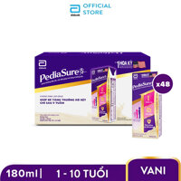 [FREESHIP + VOUCHER GIẢM THÊM 15% KHI MUA TRÊN APP] Thùng 48 hộp sữa nước PediaSure 180ml hương Vani LazadaMall