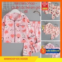 [FREESHIP - XẢ KHO 1 NGÀY] Đồ bộ Pijama trẻ em dài tay hàng QCCC chất cotton không bai xù bao giặt máy