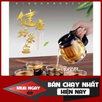 [FREESHIP-XẢ KHO] Bộ Ấm Pha Trà TEDA Tặng Kèm 4 Ly Trà Cao Cấp Có Lưới Lọc Cao Cấp Bọc Nhựa Chống Nóng