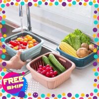 [FREESHIP-XẢ KHO] Bộ Rổ Nhựa Kèm Chậu Có Nắp Đậy BASKEE Nhựa PP Cao Cấp