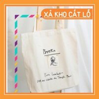 [FreeShip – Xả kho] Túi tote vải bố đựng đồ canvas đeo chéo BOOKT TX57