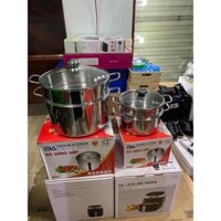 [FreeShip – Xả kho][Hàng Loại 1] [Hot] Bộ Nồi Hấp Inox 2 Tầng Có Kèm Xửng Hấp Đáy Từ Loại Tốt [TAS09]