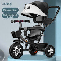 [Freeship] Xe đẩy 4 trong 1 cho bé, xe đẩy 3 bánh có cán đẩy, mái che, khung thép chắc chắn cho bé
