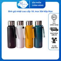 [Freeship Xtra] Bình giữ nhiệt cao cấp 1lít, inox 304 Nắp titan - Hàng cao cấp sang trọng, đạt tiêu chuẩn xuất Hàn.