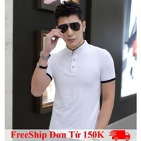 [FreeShip150K] Áo Thun Cộc Tay Thời Trang Cao Cấp Cổ Cao, Áo Thun Nam Giá Rẻ