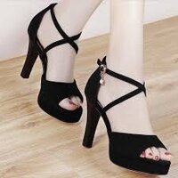 [FREESHIP_70K] [ảnh thật phía sau]Giày cao gót đế đúp 12cm gót nhọn dây chéo