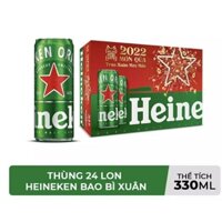 Freeship70K - Thùng 24 lon bia Heineken Tết dung tích 330ml