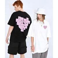 [FREESHIP]❤️Áo thun đôi tay lở cotton 4C in hình trái tim giấy note dáng rộng che khuyết điểm