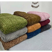 [FREESHIP]Chăn Lông Cừu Chữ Vạn Dày 3 Lớp 3kg 2m2x2m lông mềm mịn