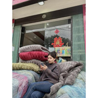 [FREESHIP]Chăn Lông Cừu Chữ Vạn Dày 3 Lớp 3kg 2m2x2m lông mềm mịn