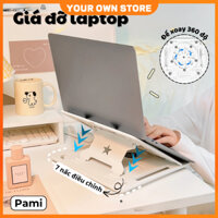 🔥FREESHIP🔥Giá Đỡ Laptop, Lợi Có Đế Xoay 360 Độ, Tăng Giảm Chiều Cao Có Thể Gấp Gọn Kèm