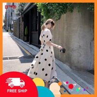 [FREESHIP_Hàng Auth] [XẢ KHO_FREESHIP] Đầm Maxi Chấm Bi Dáng Dài Siêu Xinh [Chất Đẹp] Đầm Dáng Xòe Chấm Bi Buột