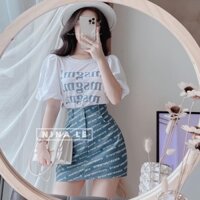 [FREESHIP_Hàng Auth] [FREESHIP_Hàng Thái Lan] Set áo tay bồng mix chân váy kaki kèm quần trong - Sỉ Ngọc Tâm