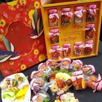 [FreeShip]										HỘP QUÀ TẾT ĐOÀN VIÊN 10 HỦ 16 VỊ MỨT, KẸO (KÈM TÚI GIẤY SANG TRỌNG) - BB FOODS