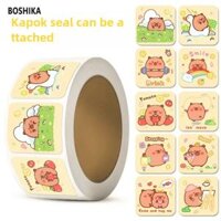 【FreeShipMAX-BOSHIKA】nhãn dán niêm phong capybara, nhãn trang trí capybara hoạt hình, miếng dán phần thưởng tự làm trẻ em giá trị cao, nhãn dán tự màng keo