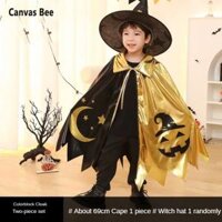 【Freeshipmax-canvas bee】 áo choàng mới Halloween Áo choàng trẻ em trăng sao áo choàng phù thủy ccosplay