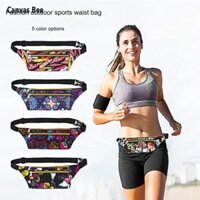 【Freeshipmax-canvas bee】 nam và nữ Túi đeo thắt lưng, túi điện thoại thể thao vải, Túi đeo thắt lưng túi để thắt lưng ngoài trời đa năng mỏng, Túi vải hoa